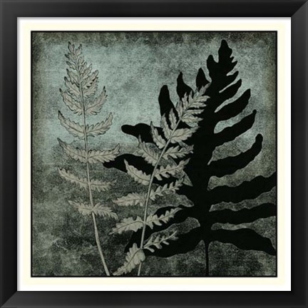 Framed Illuminated Ferns I Print