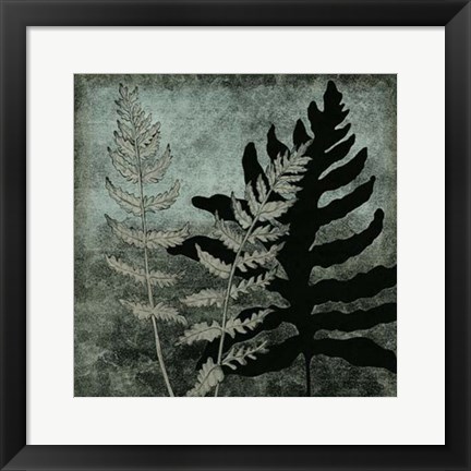 Framed Illuminated Ferns I Print