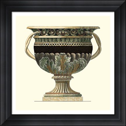 Framed Crackled Large Giardini Urn II Print