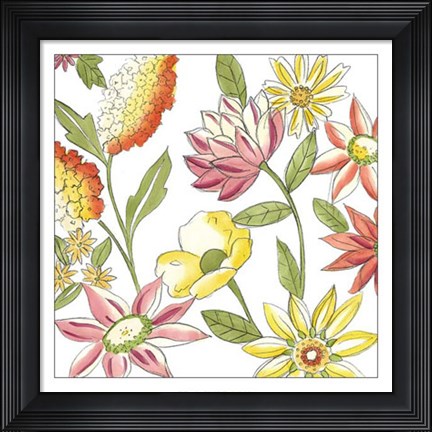 Framed Bouquet Garden I Print