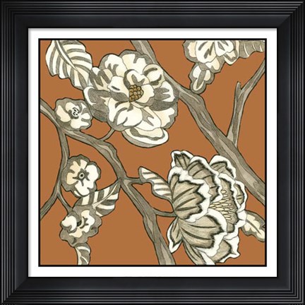 Framed Butterscotch Chintz I Print