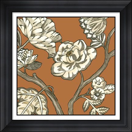 Framed Butterscotch Chintz II Print