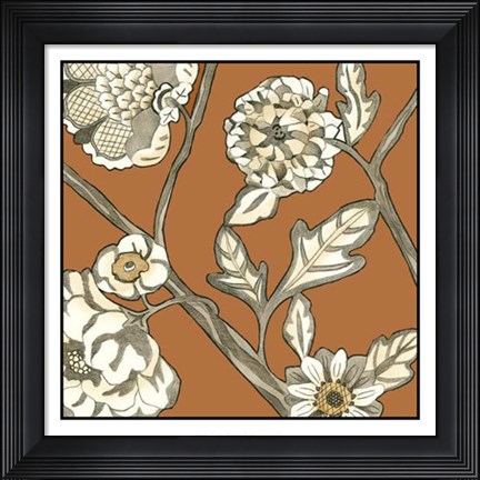 Framed Butterscotch Chintz IV Print