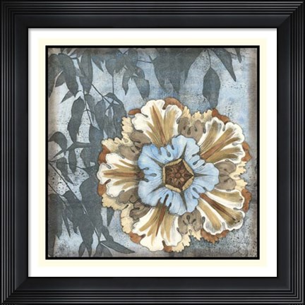 Framed Rosette with Leaves I Print
