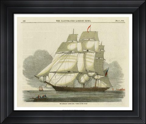 Framed Antique Clipper Ship II Print