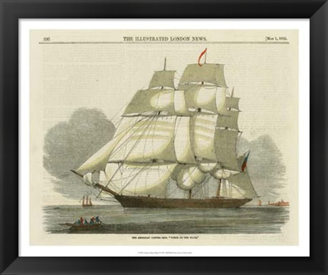 Framed Antique Clipper Ship II Print