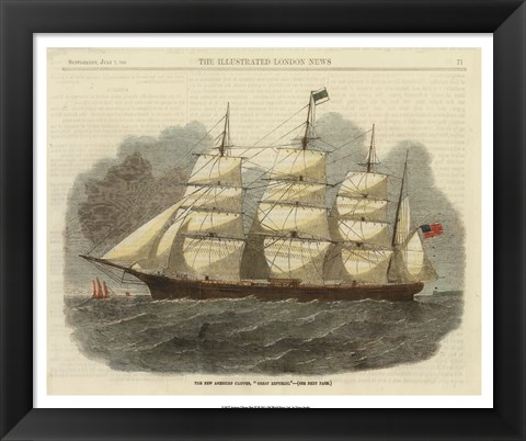 Framed Antique Clipper Ship IV Print