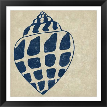 Framed Indigo Shell I Print