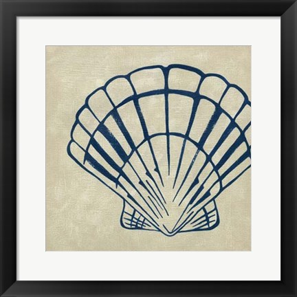 Framed Indigo Shell III Print