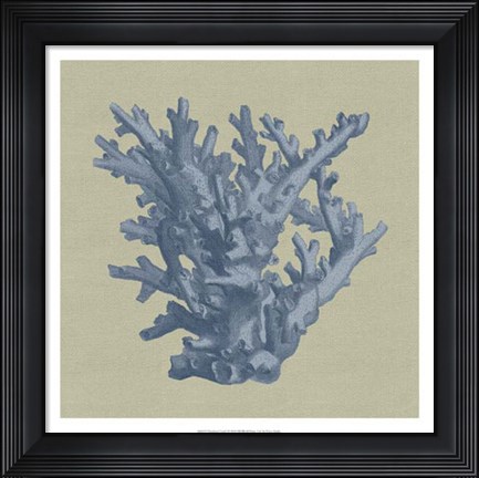 Framed Chambray Coral I Print