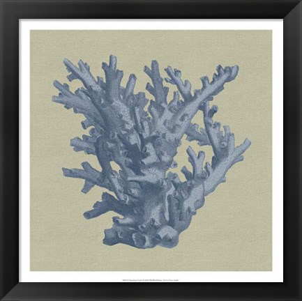 Framed Chambray Coral I Print