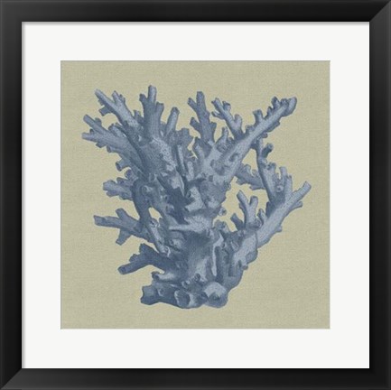 Framed Chambray Coral I Print