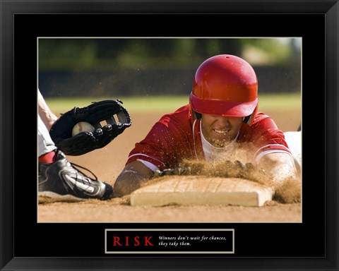 Framed Risk-Baseball Print