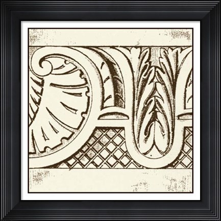 Framed Sepia Detail I Print