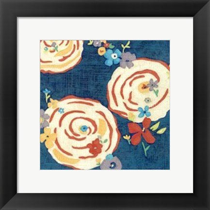 Framed Indigo Garden IV Print