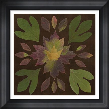 Framed Kaleidoscope Leaves I Print