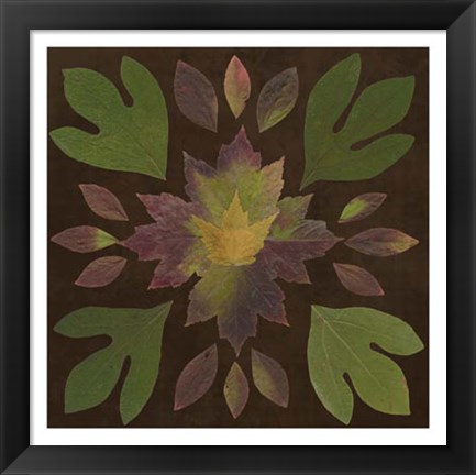 Framed Kaleidoscope Leaves I Print