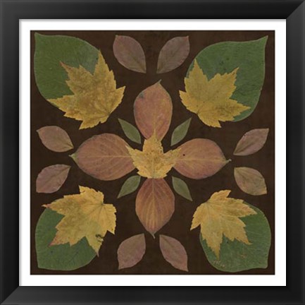 Framed Kaleidoscope Leaves II Print