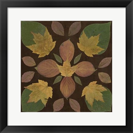 Framed Kaleidoscope Leaves II Print