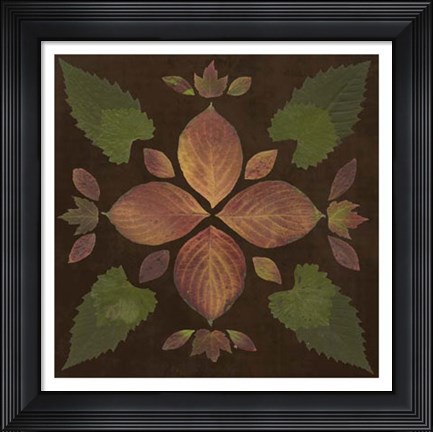 Framed Kaleidoscope Leaves III Print