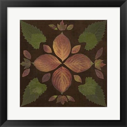 Framed Kaleidoscope Leaves III Print