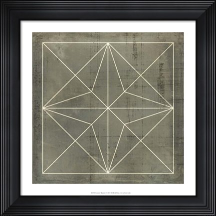 Framed Geometric Blueprint I Print