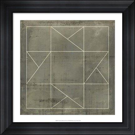 Framed Geometric Blueprint II Print