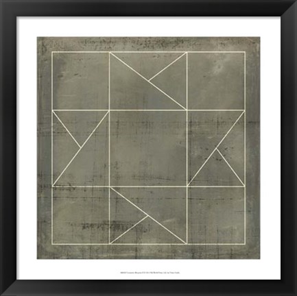 Framed Geometric Blueprint II Print