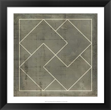 Framed Geometric Blueprint III Print