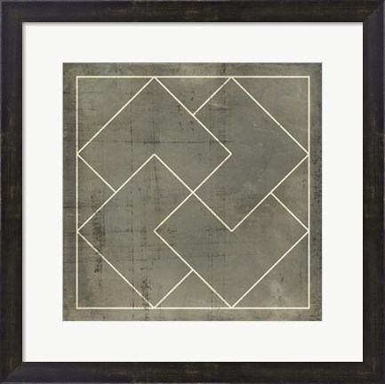 Framed Geometric Blueprint III Print