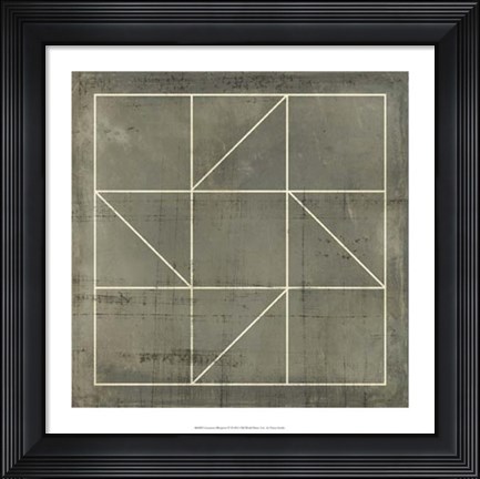 Framed Geometric Blueprint IV Print