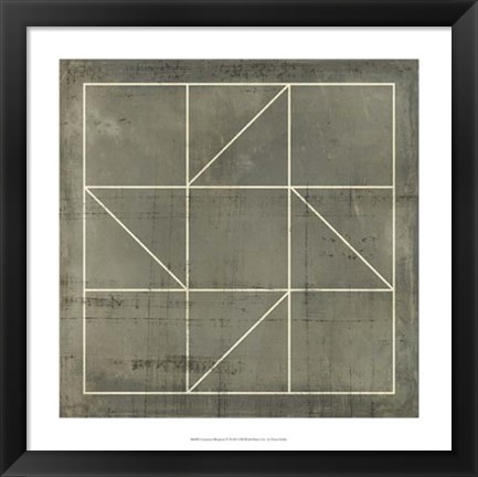 Framed Geometric Blueprint IV Print