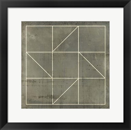 Framed Geometric Blueprint IV Print