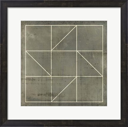 Framed Geometric Blueprint IV Print