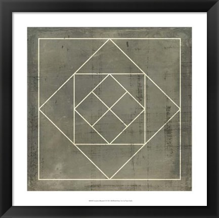 Framed Geometric Blueprint V Print