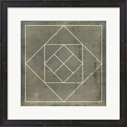 Framed Geometric Blueprint V Print