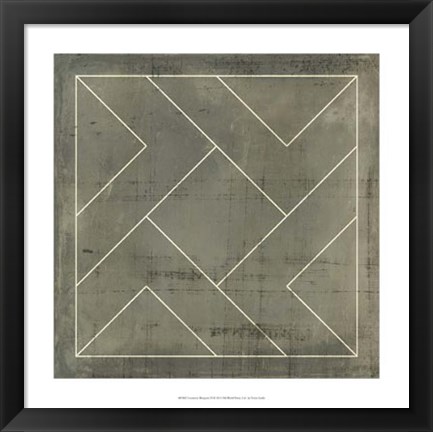 Framed Geometric Blueprint VI Print