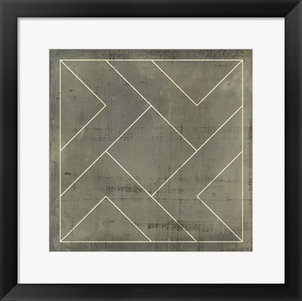 Framed Geometric Blueprint VI Print