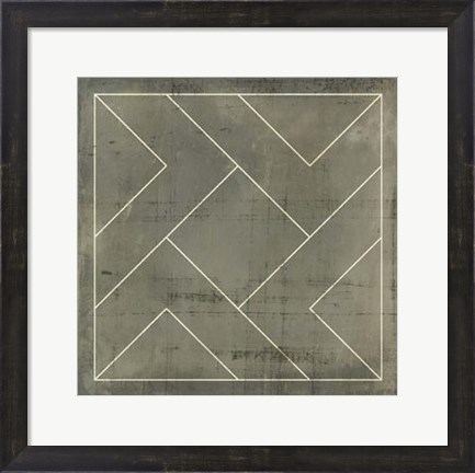 Framed Geometric Blueprint VI Print