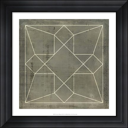 Framed Geometric Blueprint IX Print
