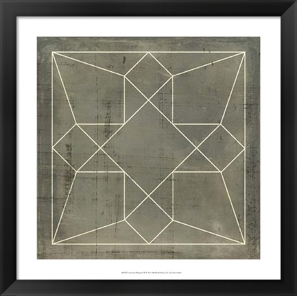 Framed Geometric Blueprint IX Print