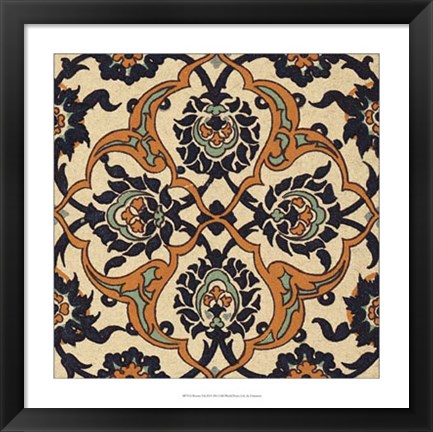 Framed Persian Tile IX Print