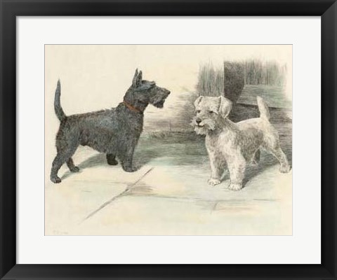 Framed Two Scotties Print