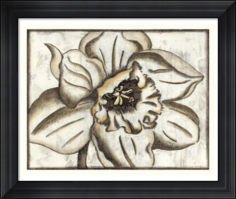 Framed Fresco Flowerhead V Print