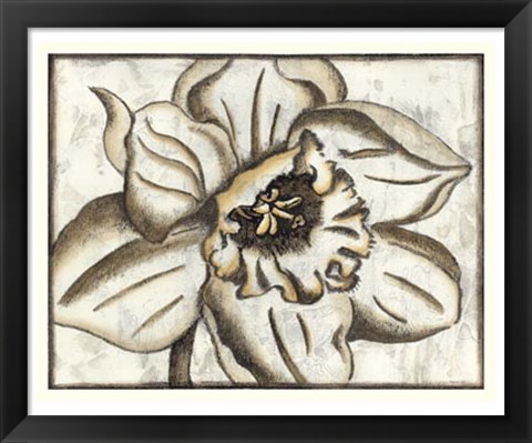 Framed Fresco Flowerhead V Print