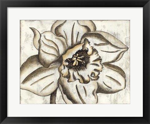 Framed Fresco Flowerhead V Print