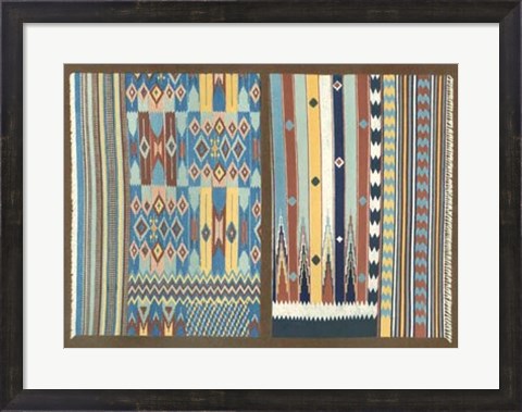 Framed Indian Carpet Design Print