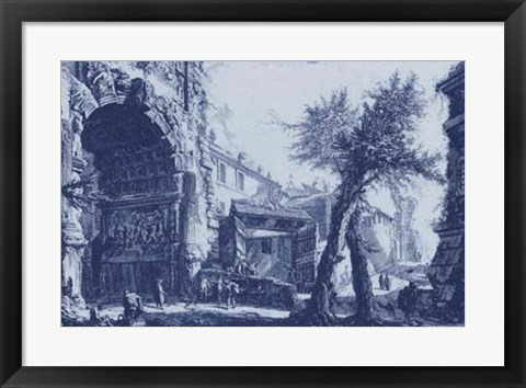 Framed Antique Blue View II Print