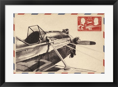 Framed Vintage Airmail I Print