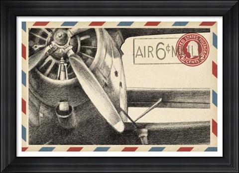 Framed Vintage Airmail II Print